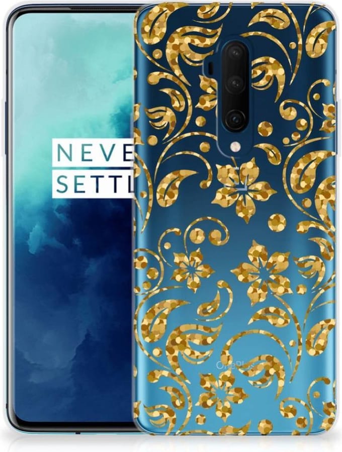 OnePlus 7T Pro TPU Case Gouden Bloemen