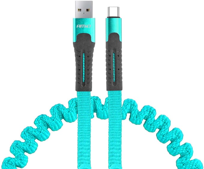 AMiO Spring Cable - USB naar USB-C Kabel 120cm FullLINK – UC-14