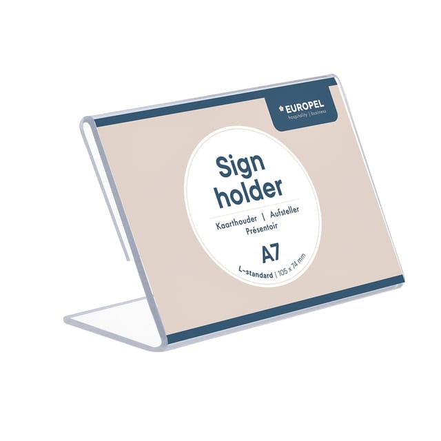 Kaarthouder Europel Liggend - L-standaard - A7 - 10,5 x 7,4 cm - Transparant