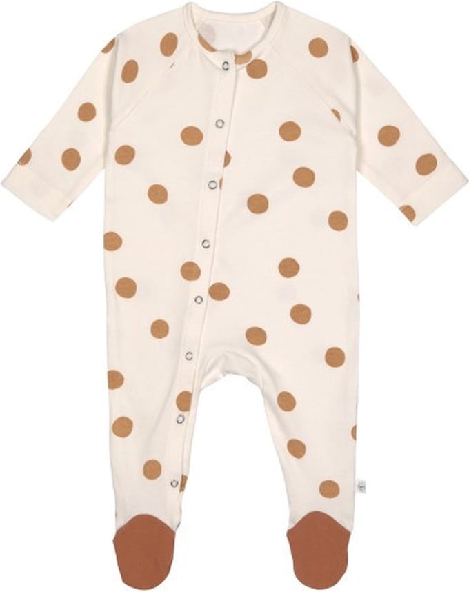 Lassig Pyjama With Feet - Gots Big Dots - Milky - MT. 62/68