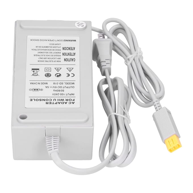 15V2A Gamepad Voedingsadapter Oplader Oplaadsnoer voor WIIU 15V5A white