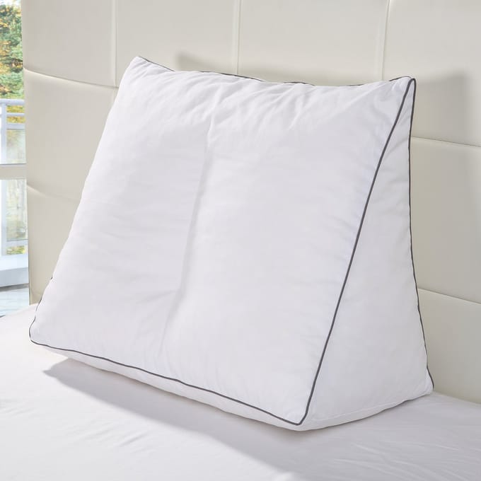 Polydaun bed zitkussen - leeskussen - relaxkussen - 65x50x30 cm - incl sloop wit