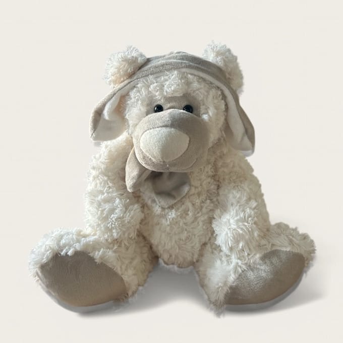 Unique Living knuffel beer wit H30 cm