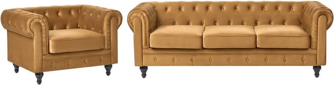 CHESTERFIELD - Bankenset - Goud - Fluweel