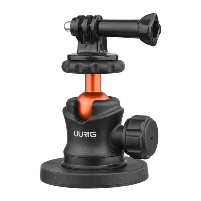 UURIG BH-07 Mini support de trépied de caméra à tête sphérique vis de 1/4 pouces avec caméra de sport à Base magnétique noir