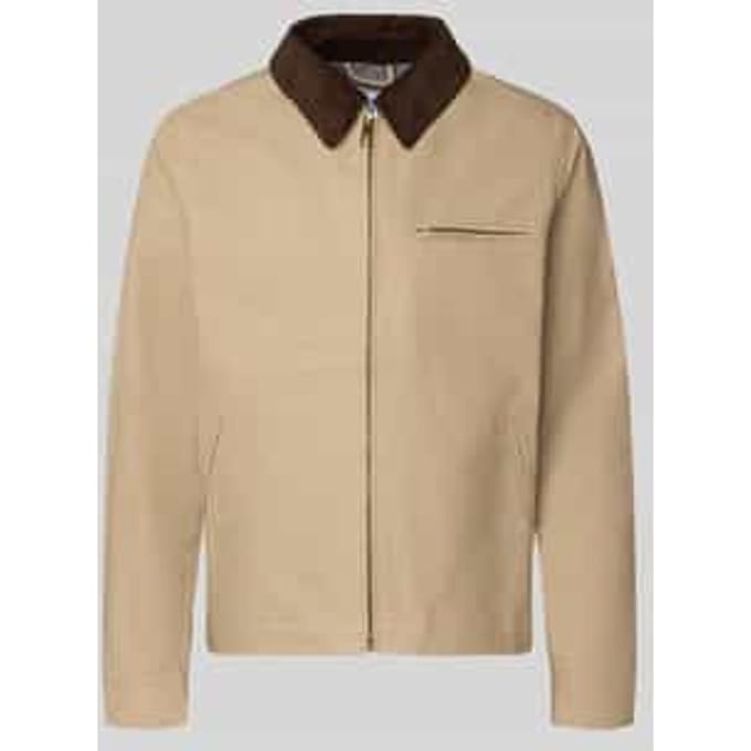 Regular fit jack met platte kraag