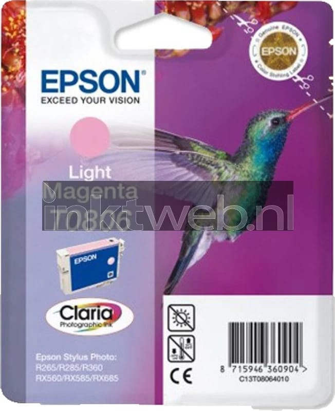 Epson Inktcartridge T080 (C13T08064010) Licht-magenta