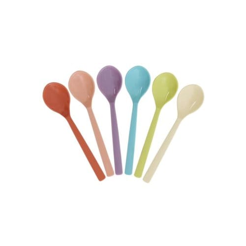Rice melamine theelepel set glory days colors, set van 6