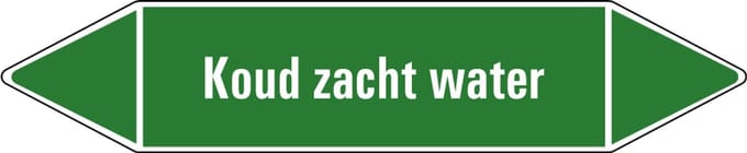 Koud zacht water leidingmarkering op vel 75 x 17 mm - 8 per vel