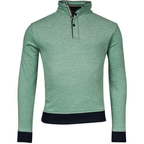 Baileys Trui Half Zip Two-Tone Oxford Doubleface Jacquard Interlock Donker Groen / male