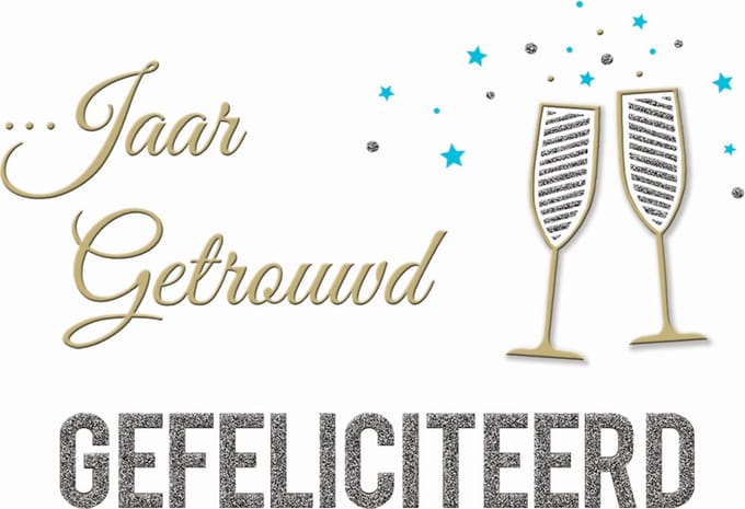 Kaart - Zizi - ... Jaar getrouwd, gefeliciteerd - ZZ23b