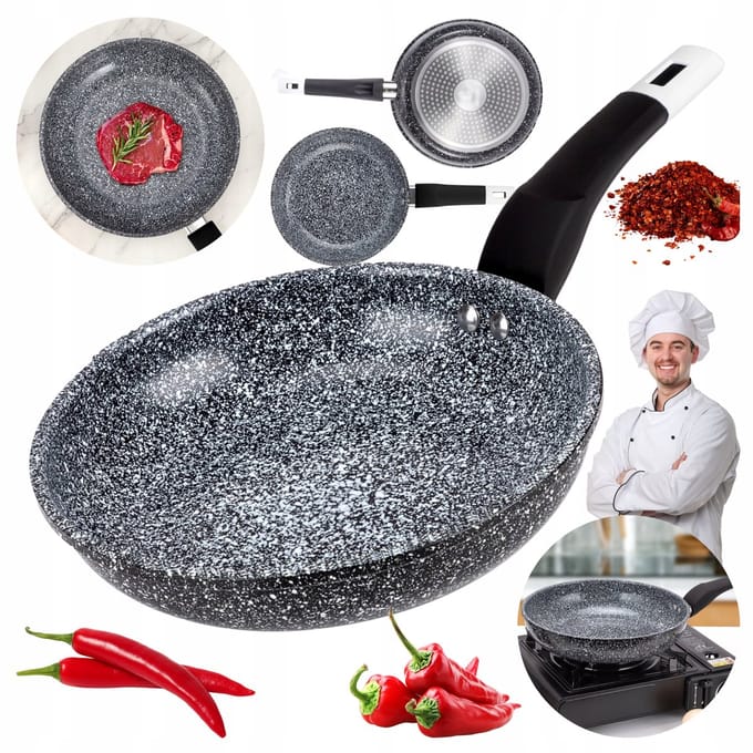 Elitehoff Granieten Pan 26 cm - Antiaanbaklaag, Inductie & Gas