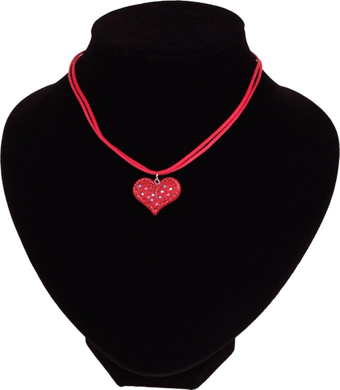 Kinderketting rood met een hartje