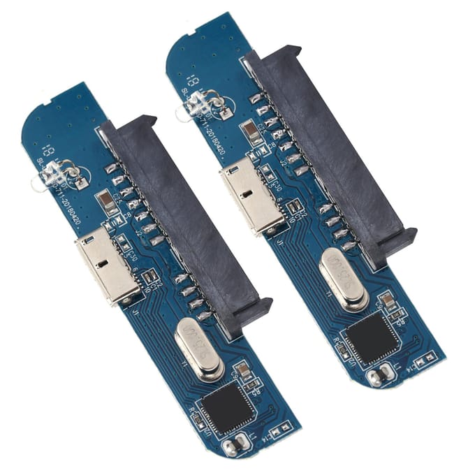 2 stuks USB3.0 naar 2.5 inch SATA7+15Pin Plug Play Harde Schijf Adapter met LED Display voor SSDHDD gray