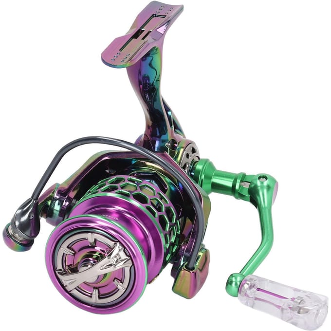 Vismolen 13+1BB Koolstof Lichtgewicht Compact Holle Ondiepe Spoel Diagonale Mond Spinmolens voor Zoutwater black