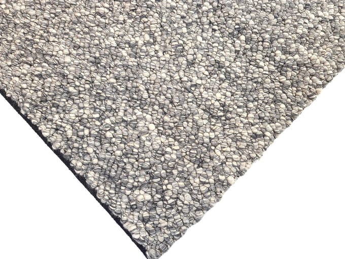 VENTURA BOLLETJES GRIJS HANDGEMAAKT VLOERKLEED