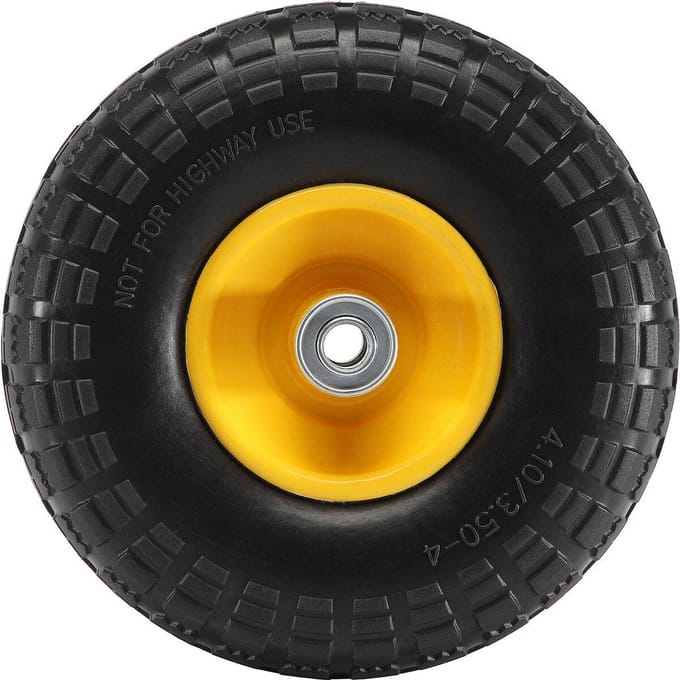 Roue Pneu Run-Flat PU Solide Pneu Tubeless Sans Crevaison 10  Lot de 2 400 lbs