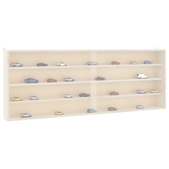 vidaXL - Houten - verzamelvitrine - met - deuren - 100x8,5x37 - cm