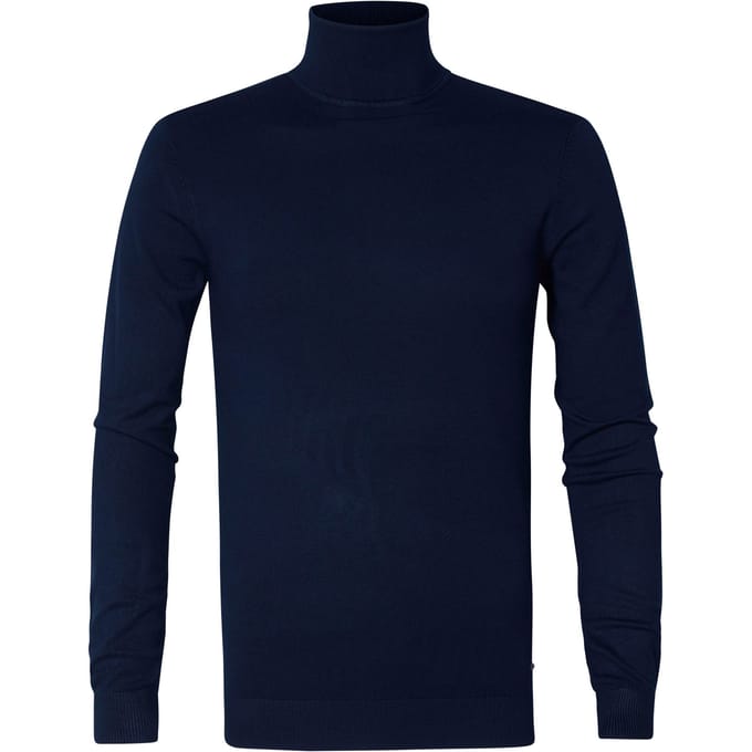 Petrol Industries Heren Coltrui - Ribgebreide Trui - Essentials Collection - Pullover - Truien - Blauw - Maat S