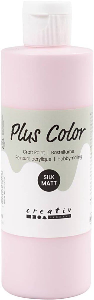 Plus Color Acrylverf, soft pink, 250 ml/ 1 fles