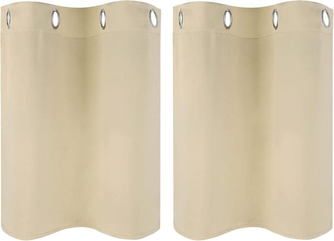 Gordijn set - Raambekleding - Privacy creëren - Warmte isolerend - 66 x 61 cm - Beige