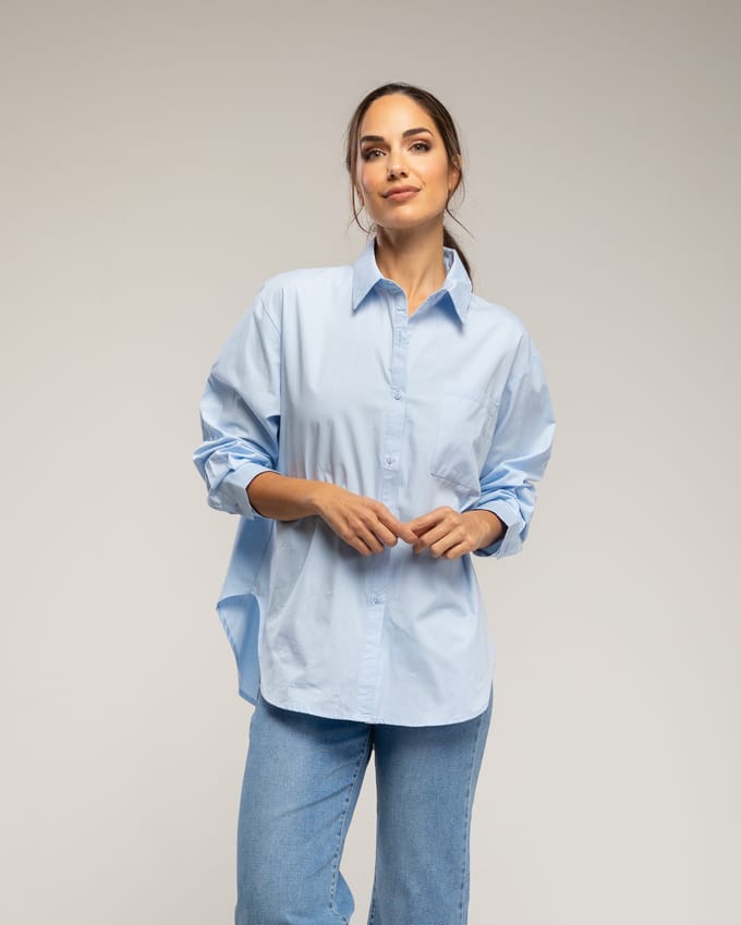 Oversized overhemd met borstzak