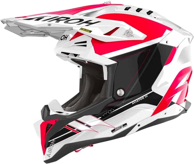 Airoh Aviator 3 Saber Rood Offroad Helm - Maat L - Helm