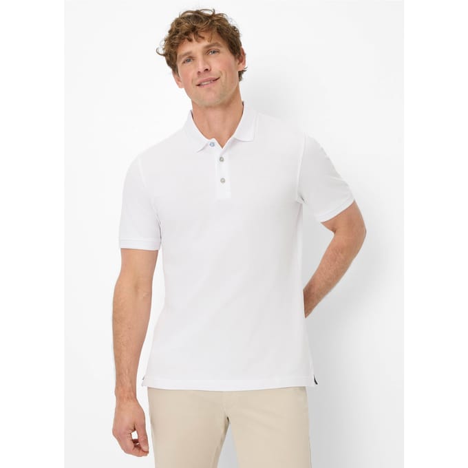 Brax Heren Poloshirt  Style PETE white, wit, maat XS