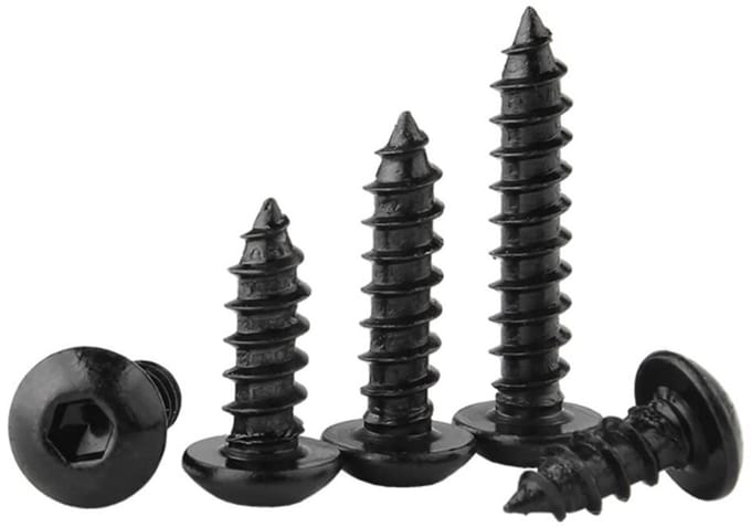 Zwart Kop Binnenzeskant Zelftappende Houtschroeven M6 x 30 mm (20 stuks)