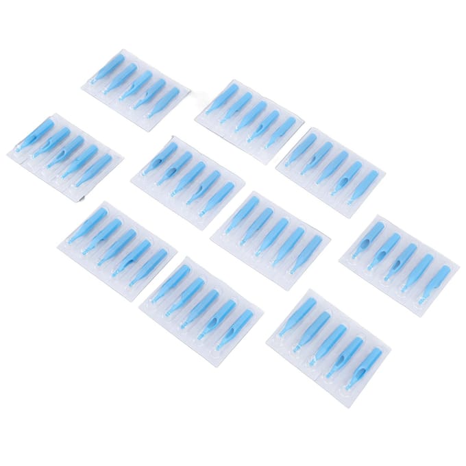 50 stuks Blauwe Tattoo Naald Tips Professionele Plastic Tattoo Accessoires Tattoo Naald Tips 15RT white