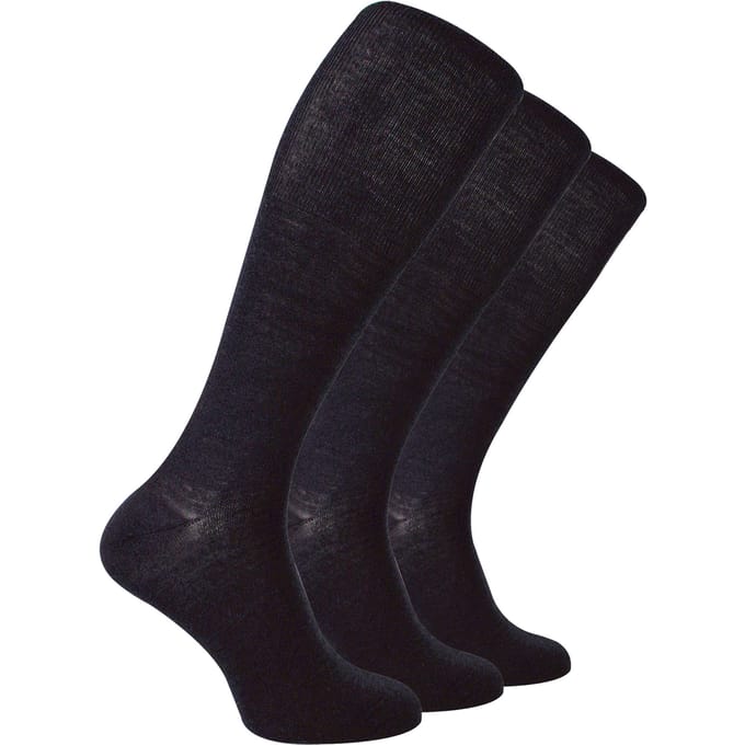 Steven - 3 Paar Multipack Heren Kniehoge Merino Wollen Sokken - Houtskool