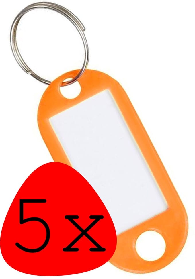 Sleutellabels Sleutelhanger Sleutellabel Bagagelabel Naamlabels - Oranje - 5x