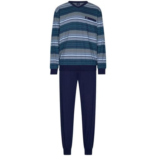 Robson Pyjama - Katoen - Gestreept - Blauw - Maat 48