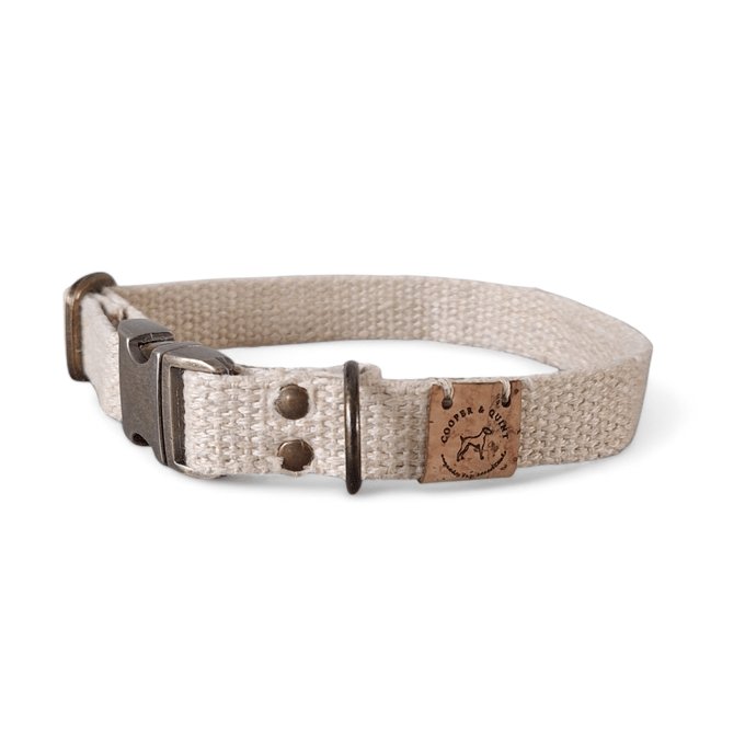 Cooper & Quint Simply Hemp Halsband - Schelpenwit - Medium - Oud Messing