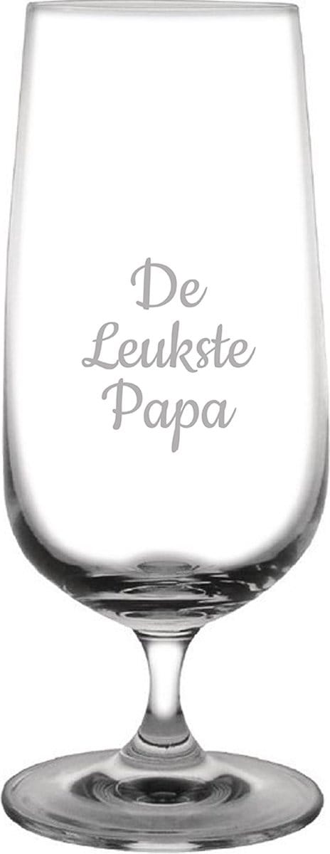 Gegraveerde bierglas op voet 41cl De Leukste Papa