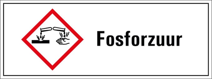 Fosforzuur GHS tekststicker 280 x 105 mm