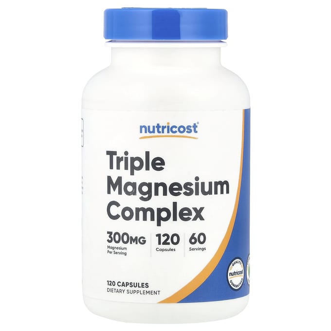 Nutricost, Triple Magnesium Complex, 300 mg, 120 Capsules (150 mg per capsule)