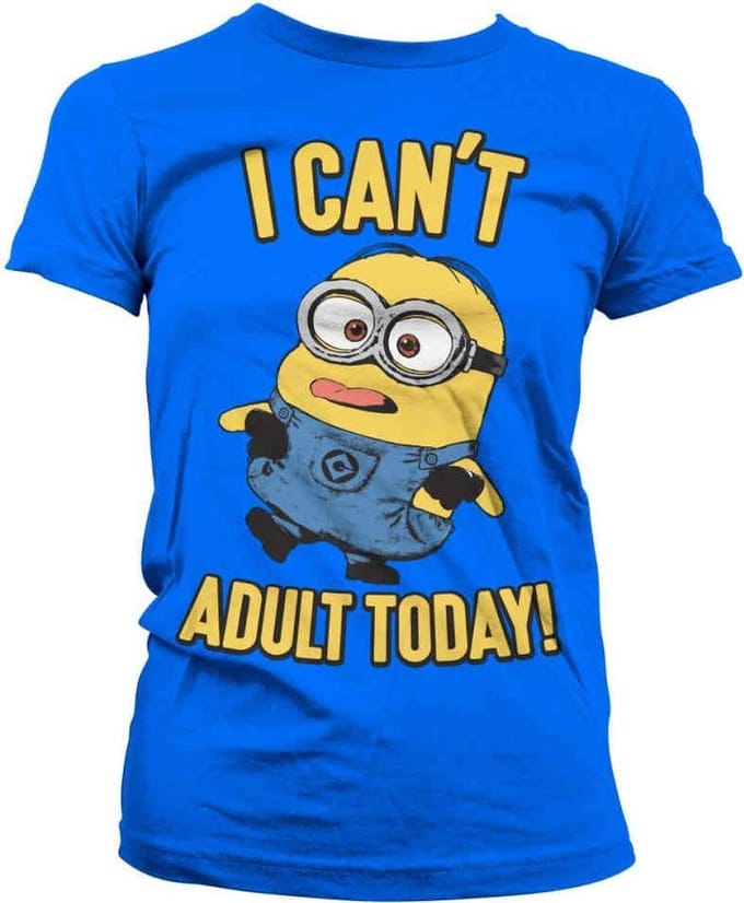 Minions Dames Tshirt -S- I Can't Adult Today Blauw