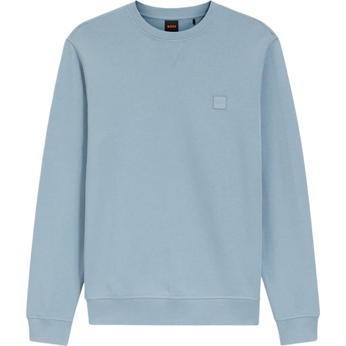 Boss Heren Westart Premium Katoenen Sweatshirt met Crew Hals (Blauw)