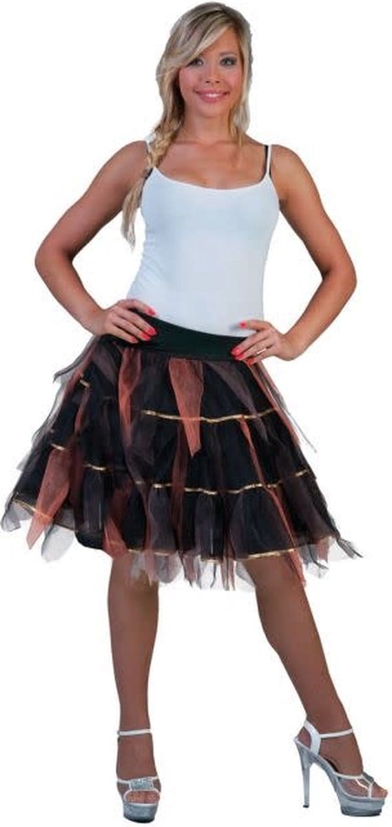 Petticoat tule rok zwart goud