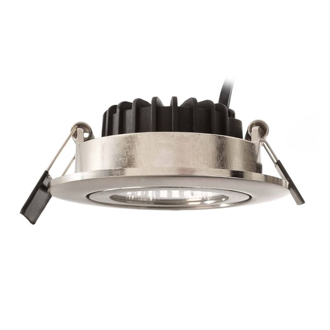 Deko-Light Plafond inbouwlamp Dione, IP44, 2.700 K, nikkel, dimbaar