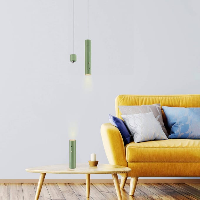 JUST LIGHT. GmbH JUST LIGHT. LED hanglamp op accu Attach, groen, ijzer