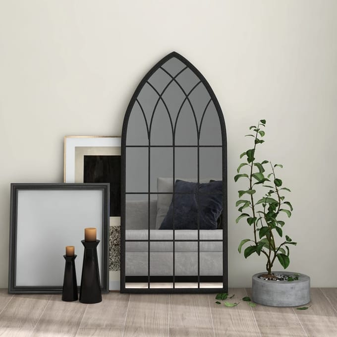 vidaXL - Spiegel - 100x45 - cm - ijzer - zwart