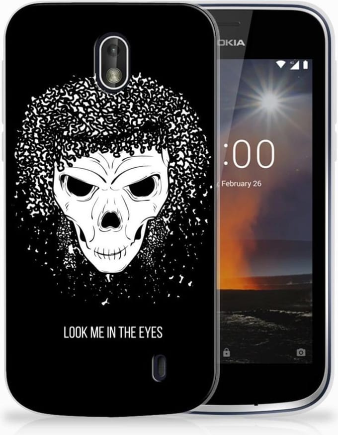 Silicone Back Case Nokia 1 Skull Hair
