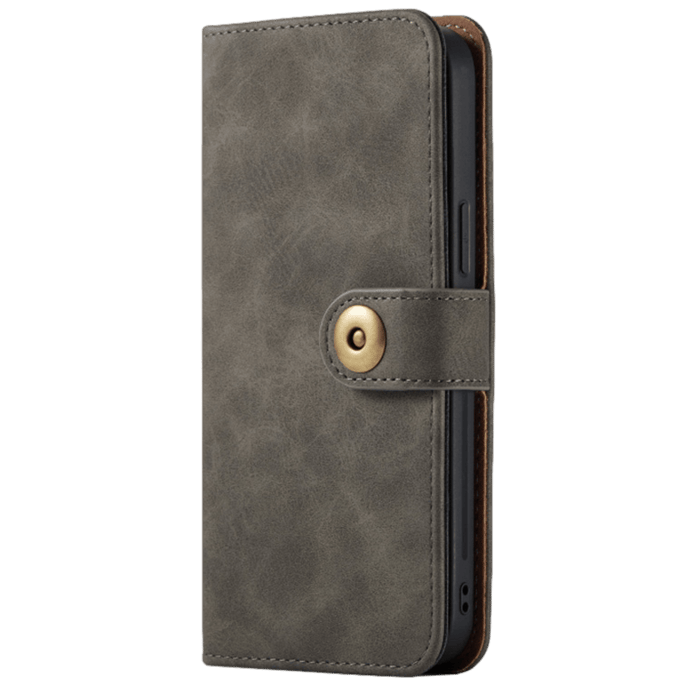 Mocaa iPhone 12 (Pro) Vintage 2-in-1 Wallet Hoesje Grijs