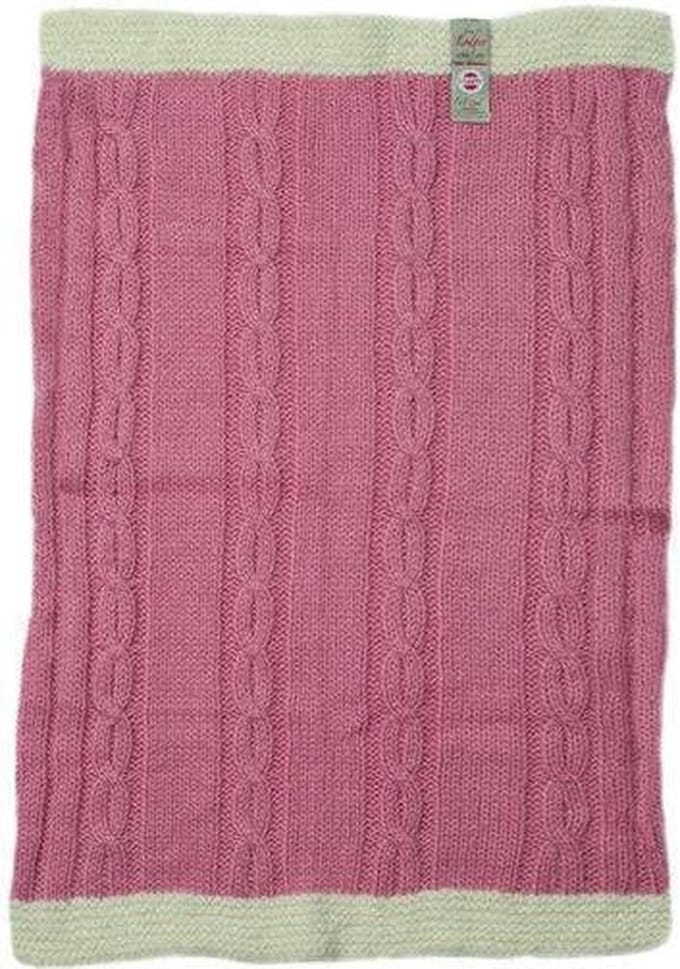 Lodger Baby Dreamer Acryl - Wiegdeken 75x100 cm - Sweetpink Cable