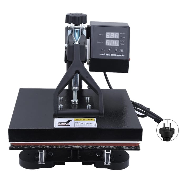 Hogedruk Dubbel Display Digitale Handmatige T-shirt Hittepersmachine AU Plug gray
