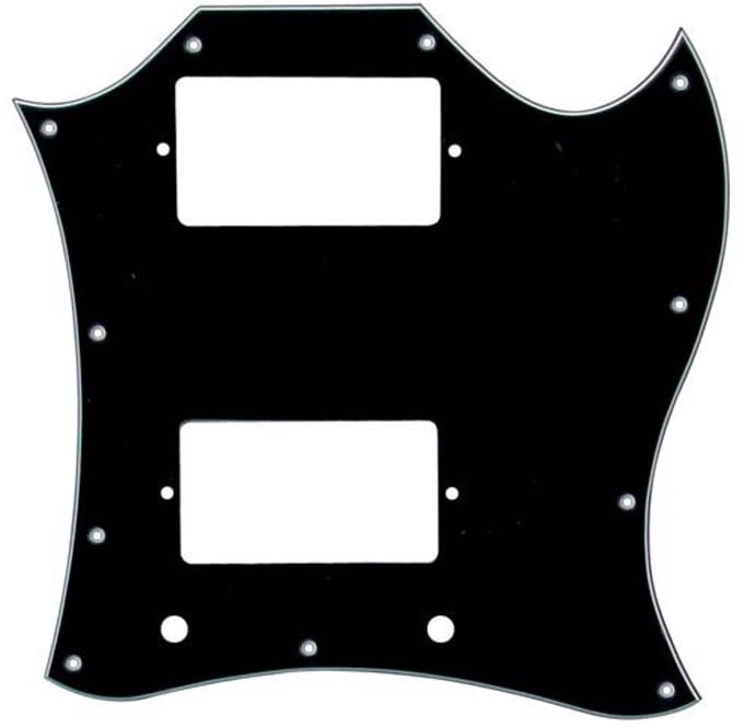 Boston SM3-B pickguard, SG-model custom, 3 ply, black