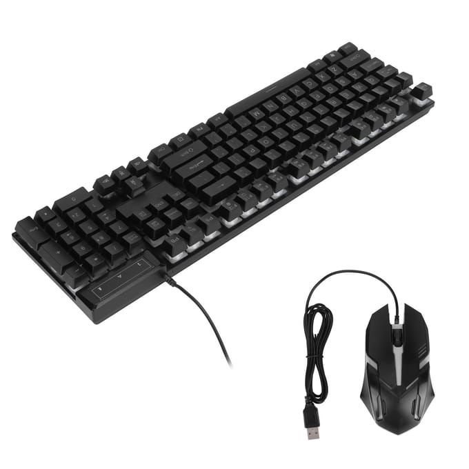Gaming Toetsenbord en Muis Combo 104 Toetsen LED Achtergrondverlichting Ergonomisch Waterdicht Snelle Respons Gaming
