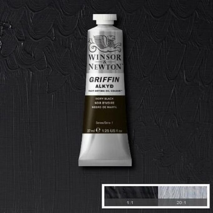 Winsor & Newton Griffin Alkyd Olieverf 37ML Ivory Black 331